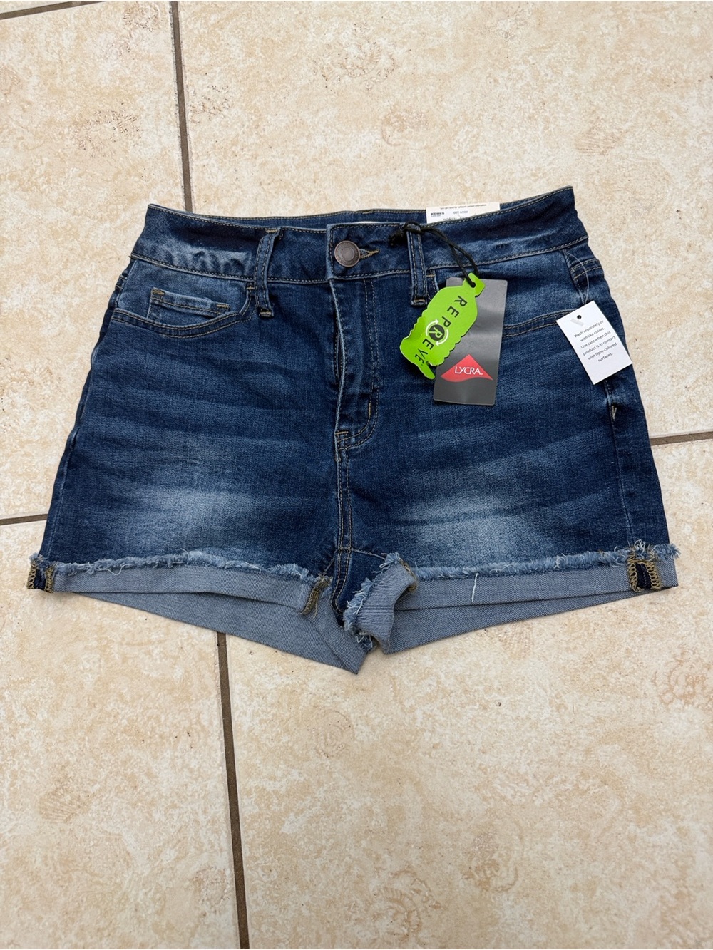 Classic Dark Wash Denim Shorts - Women's Stretch